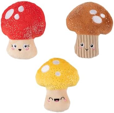 Fringe Studio Plush Dog Toy, 3 Pieces Set, SHROOMING, Pet Shop Collection (662176)