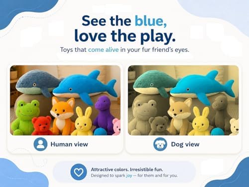 Crinkle Dog Toy – No stuffing Squeaky Dog Toy for Small, Medium & Large Breeds, Interactive Tough Toy Set - Ideal for Chewing, Teething & Fetch, Durable Pet-Safe Materials - Soft Blue Plush, Large