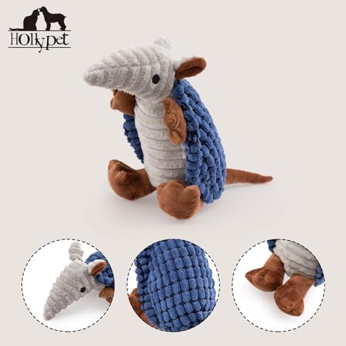 Hollypet Armadillo Squeaky Puppy Dog Toys for Small Medium Dogs, 8"