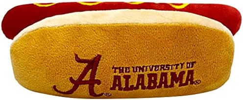 NCAA Alabama Crimson Tide HOT Dog Plush Dog & CAT Squeak Toy- Cutest HOT-Dog Snack Plush Toy for Dogs & Cats with Inner Squeaker & Beautiful Football/Basketball Team Name/Logo