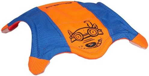 Chuckit! Flying Squirrel Fetch Dog Toy - Water Floating Flyer - Soft and Durable Polyester Canvas Construction - for Large Dogs - 11-inch Diameter - Orange and Blue Large (Pack of 12)