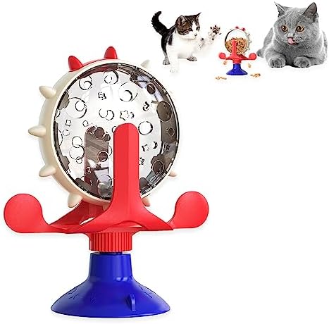 Cat Dog Treat Dispenser Toy - Cat Interactive Feeder (American Blue)