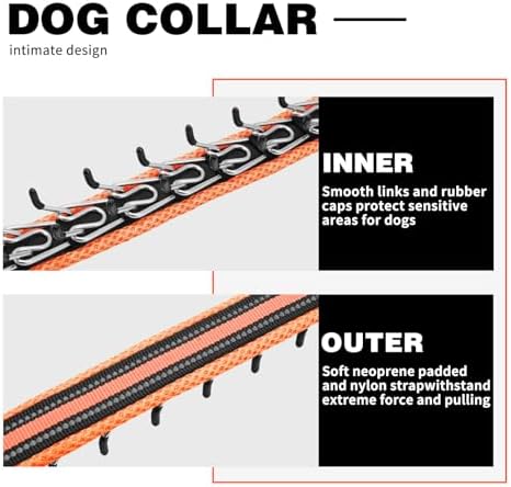Martingale No Pull Dog Collar for Large Medium Small Dogs, Heavy Duty Nylon Adjustable Reflective Anti Pull Slip Collar with Buckle for Training Walking Hunting S Orange