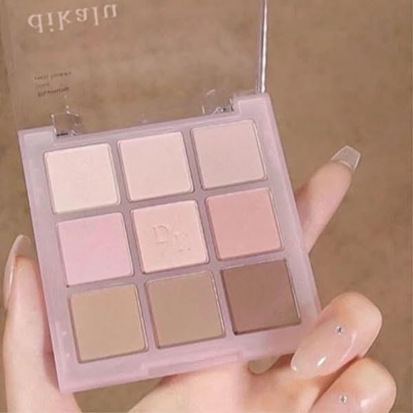 Kayswang 9 Colors Glitter Eyeshadow Makeup Palette, Eye Shadow Powder，Matte High Pigmented Colorful,Creamy Texture, Long LastingEyeshadow Powder Cosmetics,Natural Waterproof (08#)