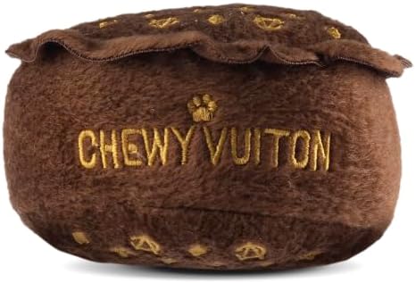 Dog Diggin Designs Chewy Vuiton Barkday Cake Plush Dog Toy | Luxury-Inspired Parody Designer Cake with Squeaker, Soft Plush Celebration Dog Toy – Prêt-à-Porter Play!