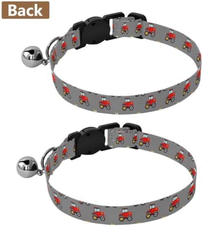 Cartoon Tractor Gray Pet Collar 2 Pack Pet Collars for Cats Adjustable Length 10.6" to 17.1"