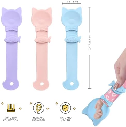 3pcs Cat Strip Feeders with 1pc Can Spoon, 3in1 Lickable Squeezable Creamy Treat, Wet Treats Dispenser, Cat Treat Spoon Squeeze