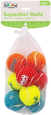 Outward Hound Squeaker Ballz Tennis Ball Dog Toy, X-Small, 1.5", 8-Pack | Squeaks & Bounces, Bright Colors, Interactive Fetch & Training, Indoor Outdoor, Moderate Chewers, Small Dogs (Under 15 lbs)