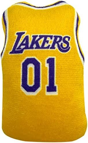 Pets First NBA LA Lakers Complete Set of 3 Piece Cat Toys Filled with Fresh Catnip. Includes: Jersey, Basketball with Feathers & #1 Fan. Beautiful Team Logos