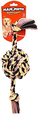 Mammoth Pet Products Flossy Chews Color Monkey Fist Ball with Rope Ends, Large, 18-Inch, multi (20096F)