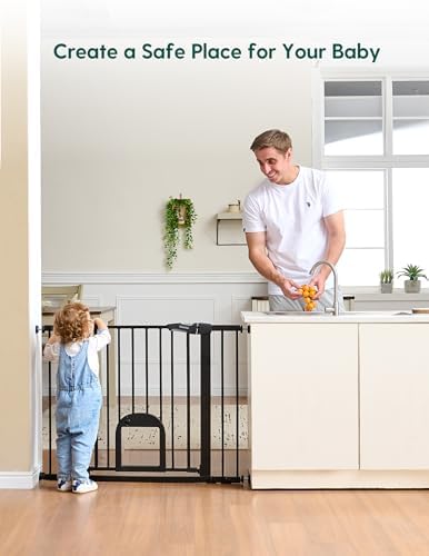 Babelio 36" Tall Baby Gate with Cat Door, CatPrivilege III, 29-43"