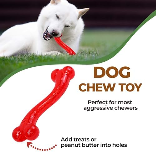 SPOT Play Strong S Bone - Durable TPR, Long Lasting Dog Chew for Aggressive Chewers, Hollow Center to Hide Treats, Virtually Indestructible Toy for Large Dogs & Puppies up to 90lbs - 12 inch