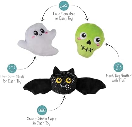 Fringe Studio Pet Toy, Boo YAH! Plush Dog Toy 3 PCS Set, PetShop Collection (662191)
