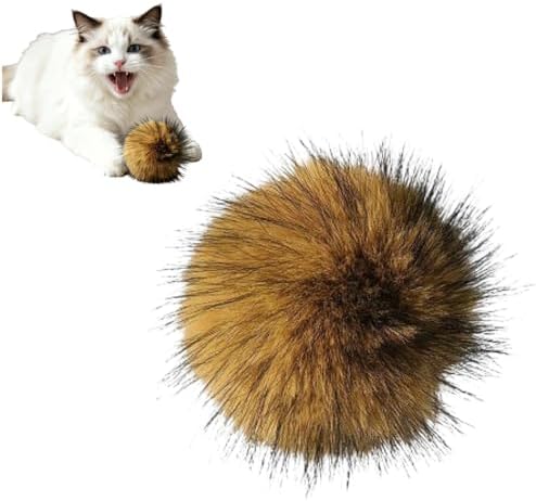 Faux Rabbit Fur Catnip Ball, Lightweight Interactive Chase Toy for Cats