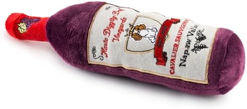 Haute Diggity Dog Cavalier Sauvignon Plush Dog Toy, Wine Parody Chew Toys