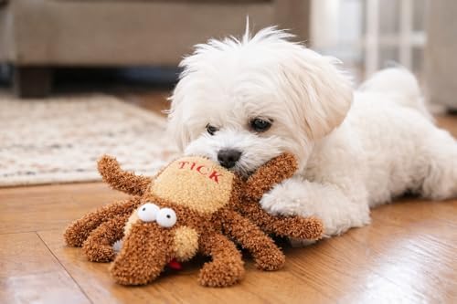 Tick Dog Toy Small - Soft Plush - Squeaky Dog Toy Plush - Brown - 6" - Officially Licensed