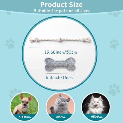 Dog Rope Knot Toy for Small Dogs and Cats Rope Toy for Puppy Teethers Cotton Interactive Pull Dog Toys for Dogs to Relieve Boring for Small Dogs and Cats (Grey)