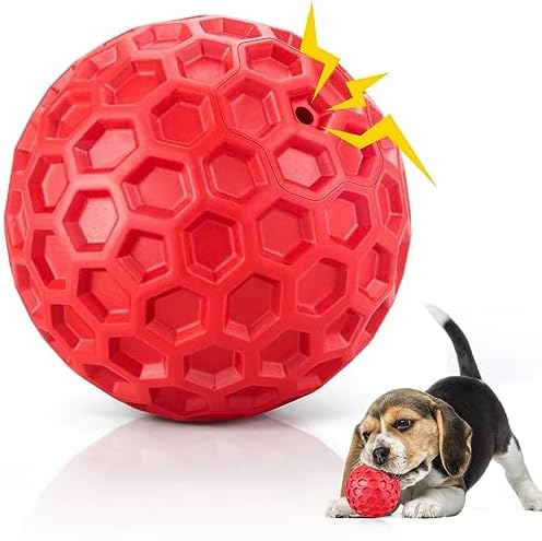 DISSKNIC Indestructible Squeaky Dog Balls Puppy Toys, Interactive Dog Toys for Small Dogs, Puppy Chew Toys for Teething and Relax, Dog Chew Toy Balls Small Dog Toys for Small Breed, Outdoor Dog Toys