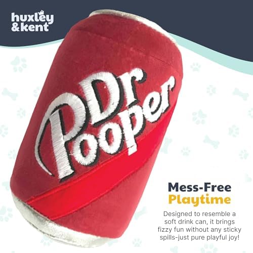 Huxley & Kent Power Plush Squeaky Dog Toy, Dr Pooper, Small