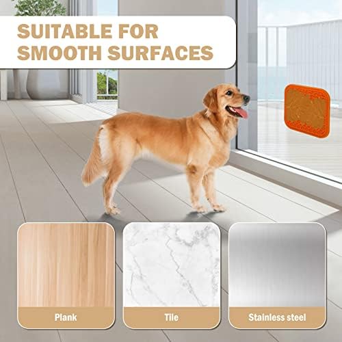Lick Mat for Dogs - Slow Feeder Licking Mat with Suction Cups for Peanut Butter, Food Treats & Yogurt - 4 Pack