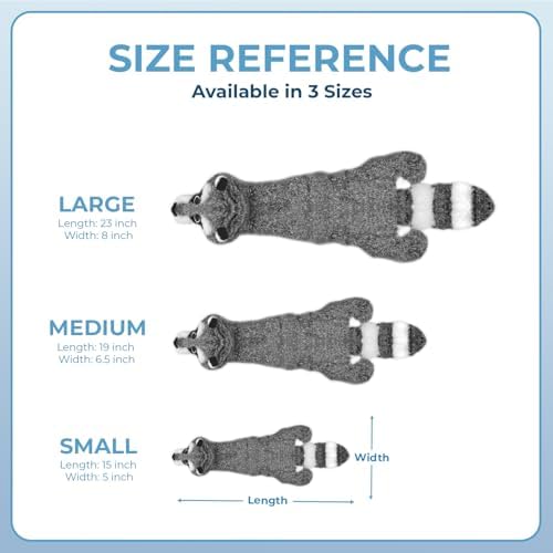 Best Pet Supplies 2-in-1 Stuffless Squeaky Dog Toy - Raccoon, Small | No-Stuffing, 2 Built-in Squeaker, No Mess, Soft, Interactive Indoor & Outdoor Play, Lightweight, Perfect for Moderate Chewer