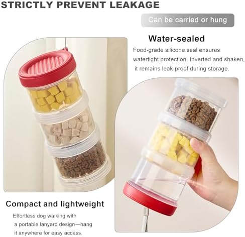 Airtight Dog Treat Container, Red