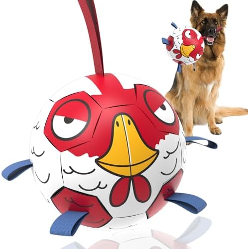 QDAN Large Dog Toys Soccer Ball, 8 Inch Herding Dog Balls for Large Dogs