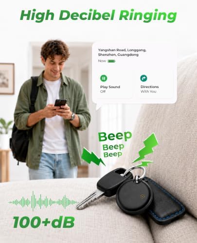 2026 Air Tags 4 Pack Tracker Tag for Android & iOS - Bluetooth Tracker with IP68 Waterproof, 100dB Alarm, Replaceable Battery, GPS Tracker Smart Tag for Luggage Keys Wallet Pets Kids, Airtag 4 Pack