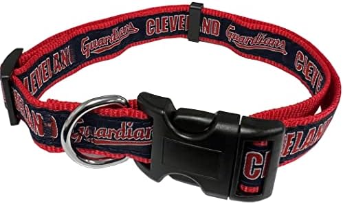 MLB Cleveland Guardians Licensed PET Collar, Large - Heavy-Duty, Strong, and Durable Dog Collar. Available in 30 Baseball Teams and 4 Sizes