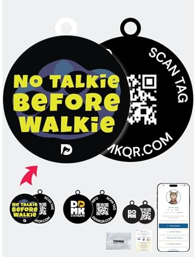 DDMK Smart Pet Tag Set | Includes 3 Tags | QR Code for Instant Alerts | Custom Pet Profiles | Durable & Waterproof | No Subscriptions or Fees |4-NO Talkie Before WALKIE