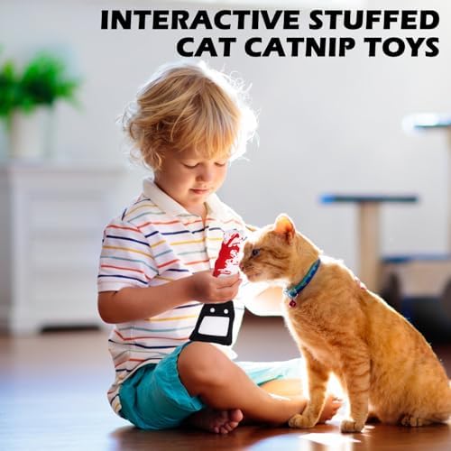 EXPAWLORER Cat Catnip Toys- 6 Pcs Halloween Interactive Stuffed Knife Nip Toy for Indoor Cats, Bite Resistant Chew Toys Teeth Cleaning Gift for Kitten