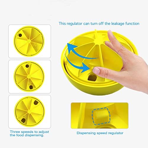 Dog Treat Ball, Dog Food Puzzle Slow Feeder Interactive Squeaky Mental Stimulation Toys, Cat Treat Dispenser Puzzle Toys Active Rolling Balls for Medium/Large Dog Breeds