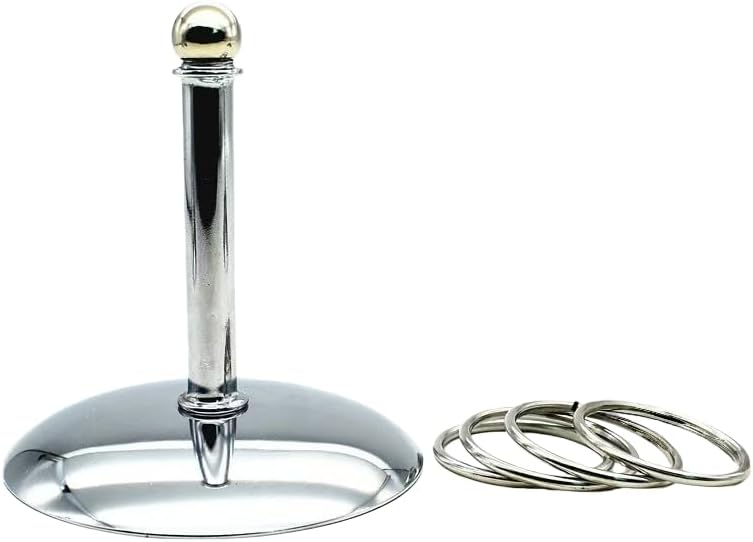 Fosrion Stainless Steel Parrot Ring Toss Toy, Interactive Training & Enrichment Toy for Parrots – Bite-Proof, Anxiety Relief, Exercise Fun for All Kinds of Parrot (Medium)