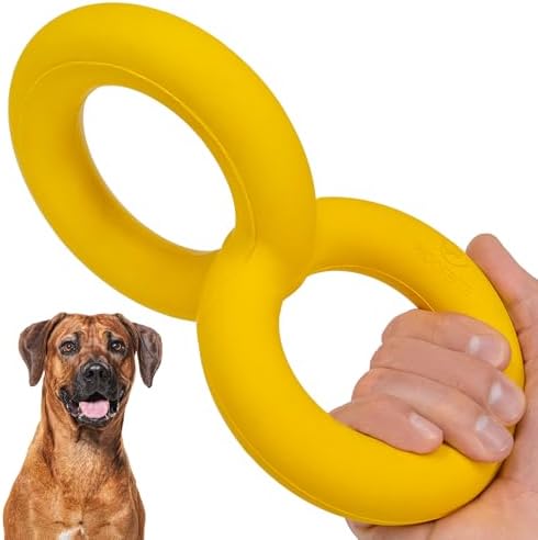 Tug Rings – Indestructible Dog Toy for Aggressive Chewers – Durable Power Chewer Toy – Tough, Heavy Duty Natural Rubber – Safe & Non-Toxic Medium/Large Breed – 6.5in
