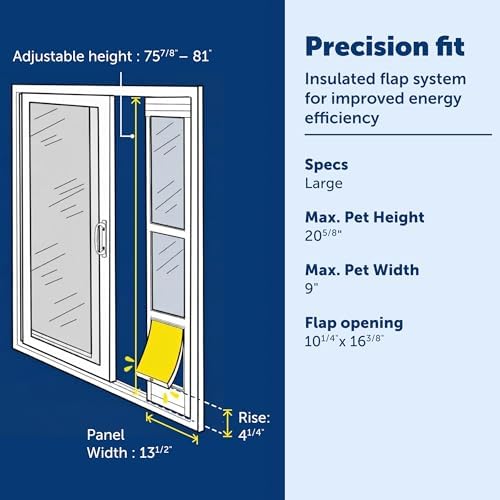 PetSafe Extreme Weather Sliding Glass Pet Door, 3-Flap Insulated, Large