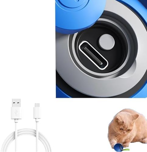 Speedy 2.0 Tail Interactive Cat Toys for Indoor Cats, Automatic Cat Toy with Tail, Electric Rolling Ball on Carpet,Cat Toys for Bored Indoor Adult Cats (Blue)