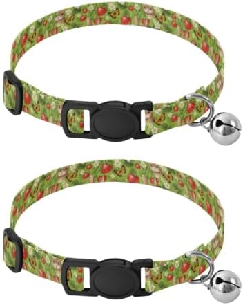 Cute Brown Rabbits Kitten Collars 2 Pack Lightweight Small Dog Collar Adjustable 10.6 to 17.1 Inches