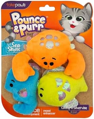 3-Pack Plush Catnip Cat Toys - Seashine Series