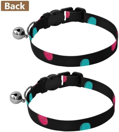 Crayon Polka Dots Black Collar for Kitten, 2 Pack Kitten Collar with Bell