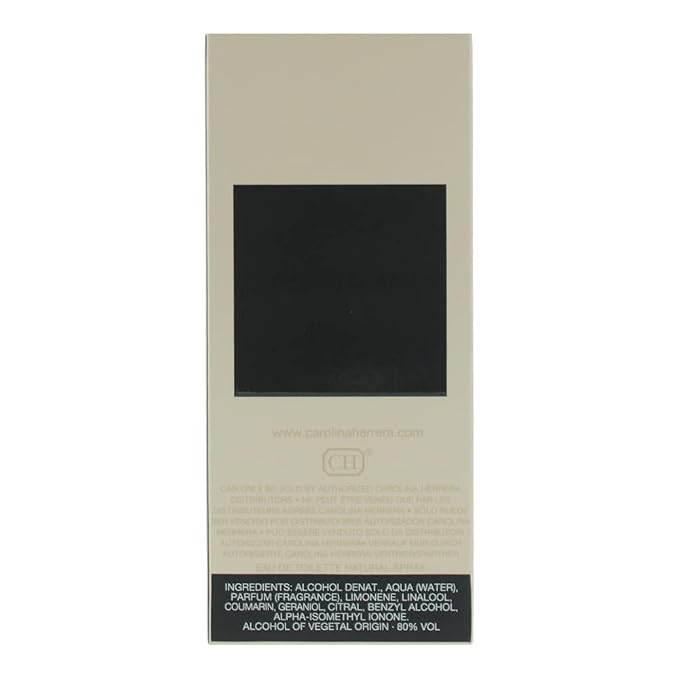 Carolina Herrera Men's Chic Fragrance - Leathery & Adventurous - Begins With Warm Wood & Smooth Leather - Hint Of Saffron - Touch Of Cashmere - Edt Spray - 3.4 Oz