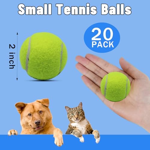 Magicorange Small Tennis Balls, 20 Pack 2 inch Tennis Balls for Dogs