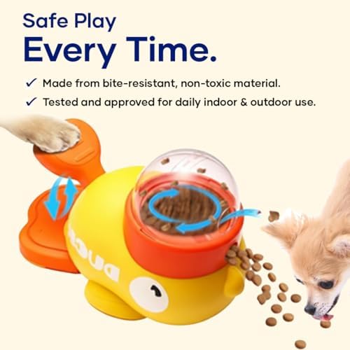 Interactive Duck Toy – Treat Dispenser for Pets | Slow Feeder Puzzle Toy for Mental Stimulation & IQ Training | Interactive Cat Toy & Dog Enrichment Toy | Durable & Easy to Clean