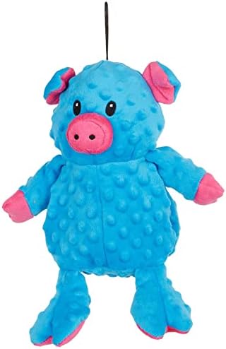 petlou Sqeaky Plush Durable Dog Toys with Multi-Colour,Dotty Friends for Dog (12 Inch Dotty Friends Pig)
