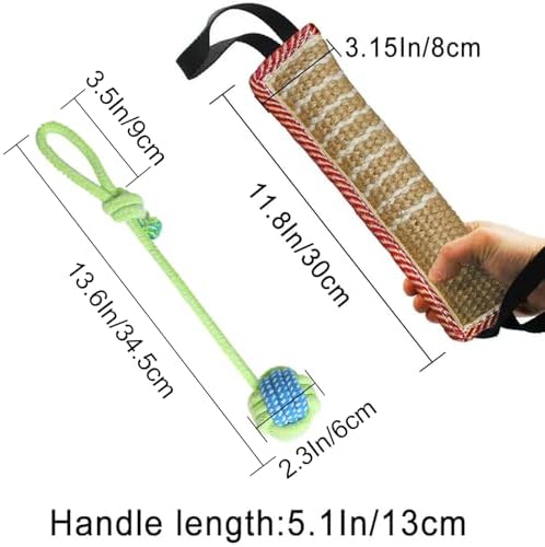 Storystore Dog Tug Toy Dog Training Bite Pillow Jute Bite Toy - Best for Tug of War, Puppy Training Interactive Play - Interactive Toys for Small and Medium Dogs