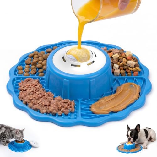 Slow Feeder Dog Bowls with Lick Mat & Rolling Lick Ball, Enrichment Toys