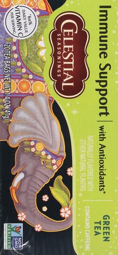 Celestial Seasonings Immune Support Green Tea 20 Tea Bags (Pack of 2)