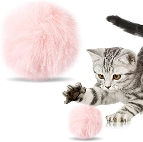 10PCS Fluffy Cat Toy Balls, Colorful Polyester Pet Play Balls