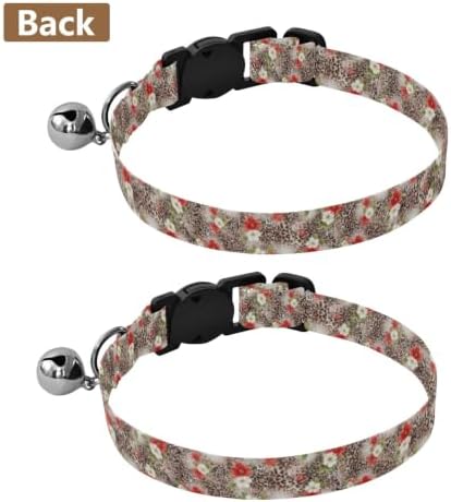Animal Prints Leopard Cat Collars 2 Pack Cat Neck Collar Adjustable 10.6 to 17.1 Inches
