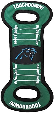 Pets First NFL Football Field Dog Toy with Squeaker. - Carolina Panthers - for Tug, Toss, and Fetch. - Tough & Durable PET Toy