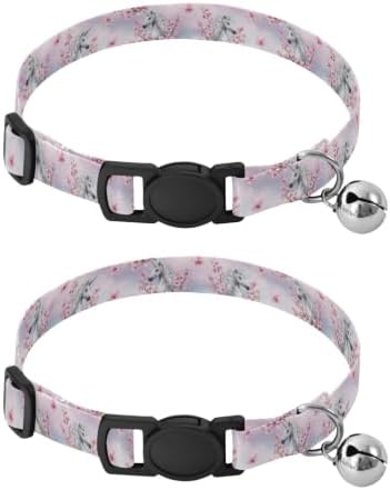 White Unicorns Manes Cat Collar 2 Pack Lightweight Small Dog Collar Adjustable 10.6 to 17.1 Inches